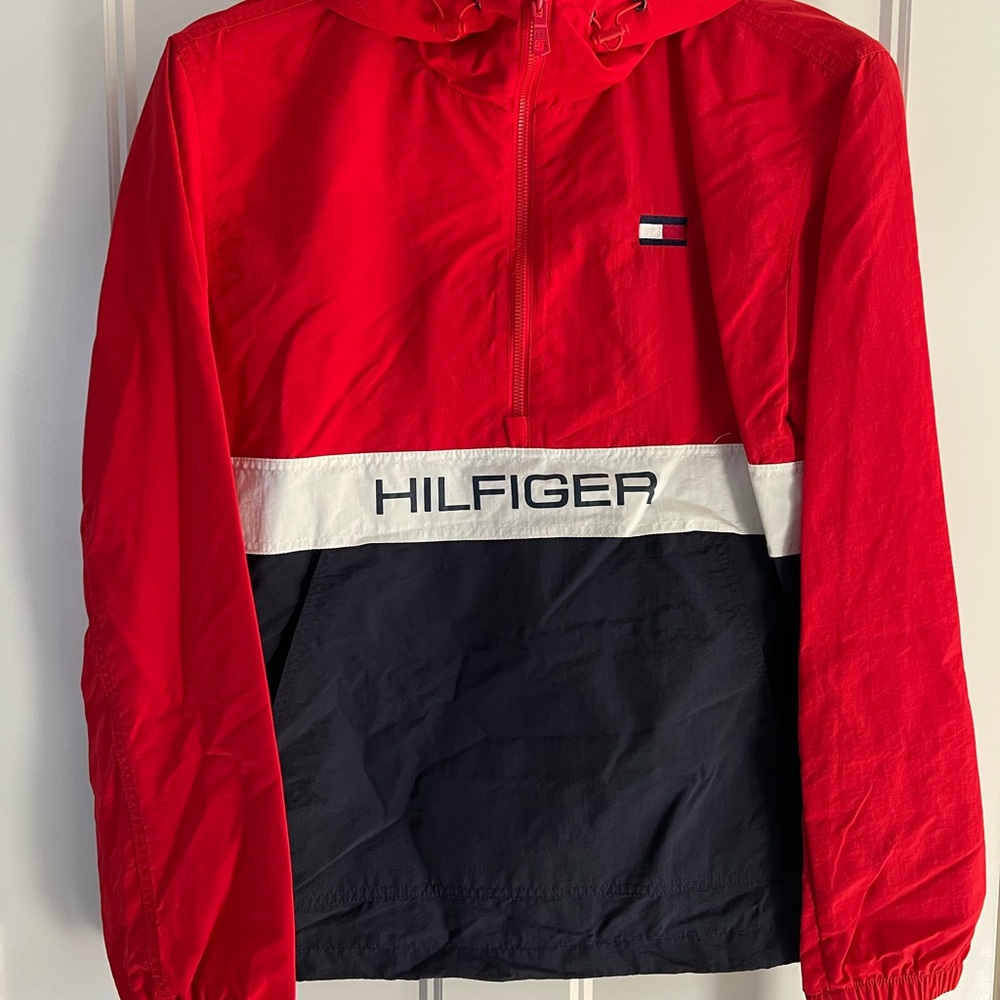 Tommy Hilfiger Red and Navy Windbreaker M